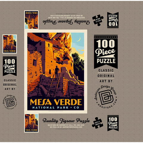 Mesa Verde National Park: Cliff Dwellings 100 Jigsaw Puzzle box 3D Modell