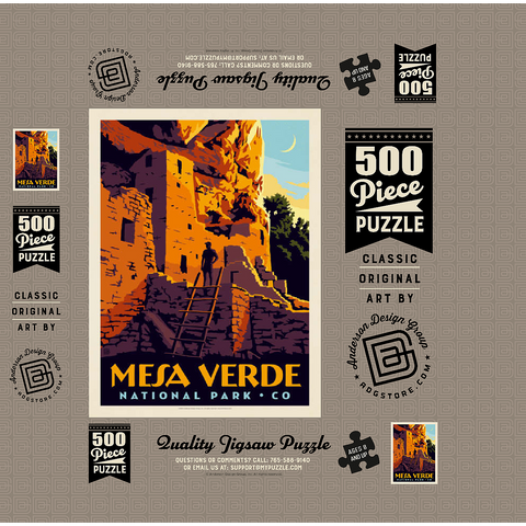 Mesa Verde National Park: Cliff Dwellings 500 Jigsaw Puzzle box 3D Modell