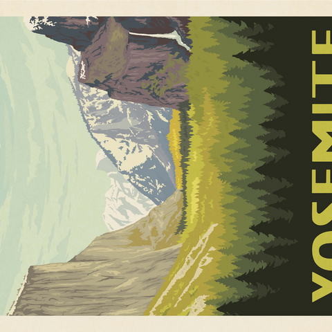 Yosemite National Park: Valley View with El Capitan and Bridalveil Fall 1000 Jigsaw Puzzle 3D Modell