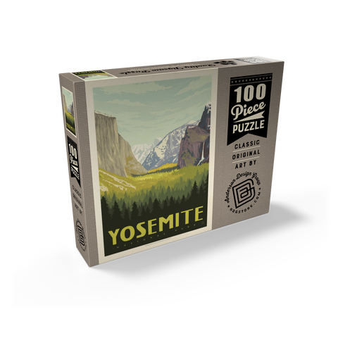 Yosemite National Park: Valley View with El Capitan and Bridalveil Fall 100 Jigsaw Puzzle box view2