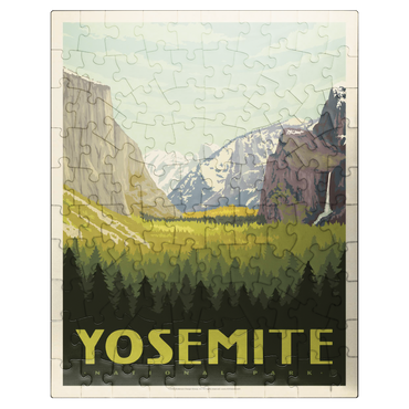 puzzleplate Yosemite National Park: Valley View with El Capitan and Bridalveil Fall 100 Jigsaw Puzzle