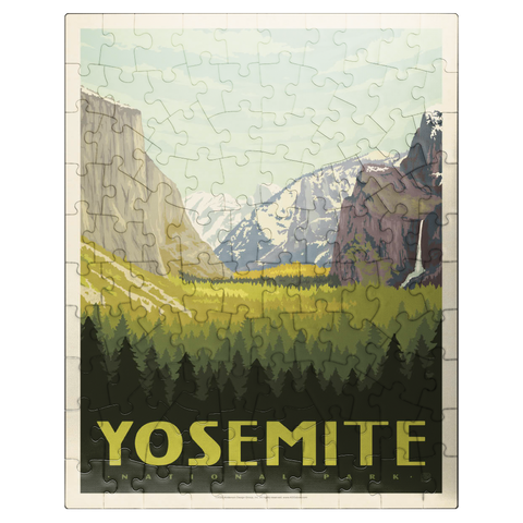 puzzleplate Yosemite National Park: Valley View with El Capitan and Bridalveil Fall 100 Jigsaw Puzzle