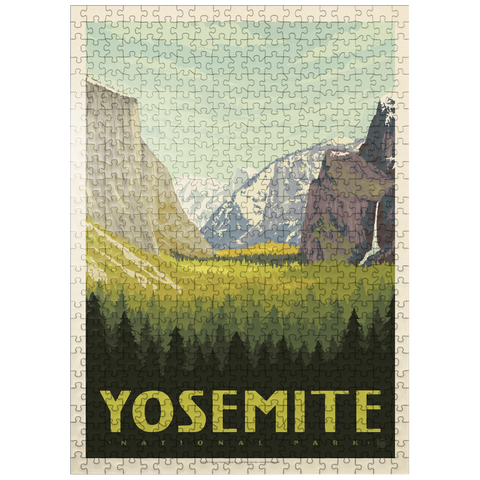 puzzleplate Yosemite National Park: Valley View with El Capitan and Bridalveil Fall 500 Jigsaw Puzzle