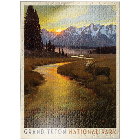 puzzleplate Grand Teton National Park: Lone Moose 300 Jigsaw Puzzle