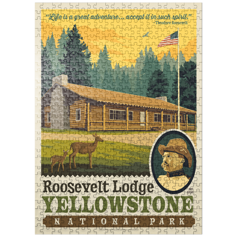 puzzleplate Yellowstone National Park: Roosevelt Lodge 500 Jigsaw Puzzle