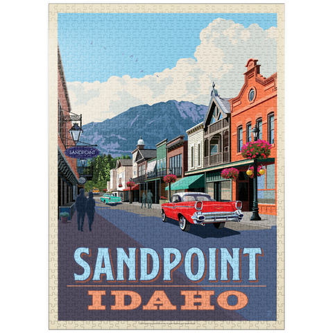 puzzleplate Sandpoint, Idaho: Downtown Street and Mountains 1000 Jigsaw Puzzle