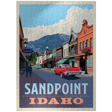 puzzleplate Sandpoint, Idaho: Downtown Street and Mountains 300 Jigsaw Puzzle