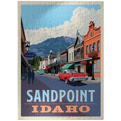 puzzleplate Sandpoint, Idaho: Downtown Street and Mountains 300 Jigsaw Puzzle