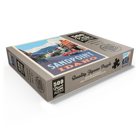 Sandpoint, Idaho: Downtown Street and Mountains 500 Jigsaw Puzzle box view1