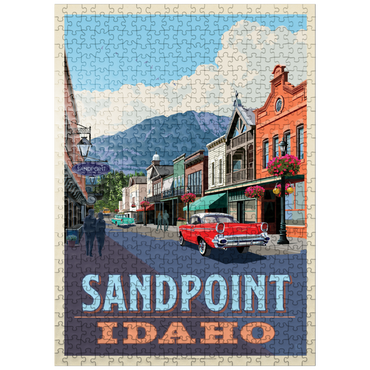puzzleplate Sandpoint, Idaho: Downtown Street and Mountains 500 Jigsaw Puzzle
