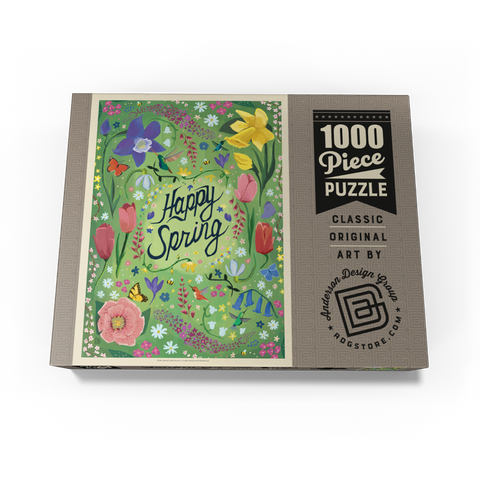Happy Spring Floral Garden Hummingbirds 1000 Jigsaw Puzzle box view3
