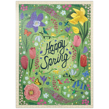 puzzleplate Happy Spring Floral Garden Hummingbirds 1000 Jigsaw Puzzle