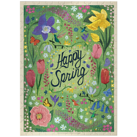 puzzleplate Happy Spring Floral Garden Hummingbirds 300 Jigsaw Puzzle
