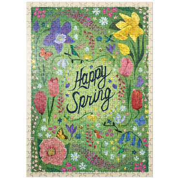 puzzleplate Happy Spring Floral Garden Hummingbirds 500 Jigsaw Puzzle