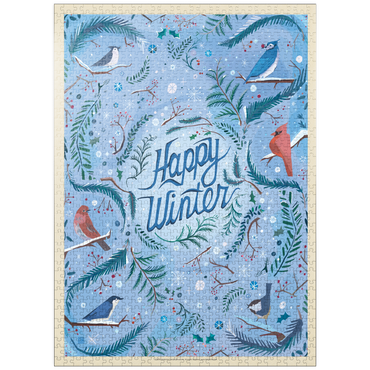 puzzleplate Happy Winter Songbirds Holiday Design 1000 Jigsaw Puzzle