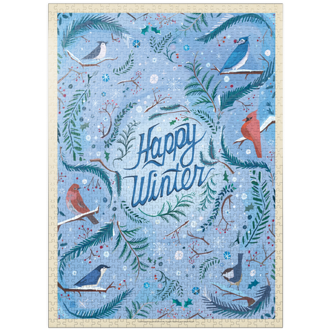 puzzleplate Happy Winter Songbirds Holiday Design 1000 Jigsaw Puzzle