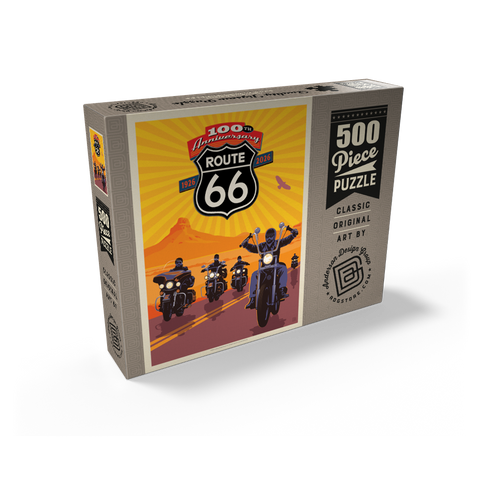 100th Anniversary Of Route 66 - Bikers Ride 500 Jigsaw Puzzle box view2