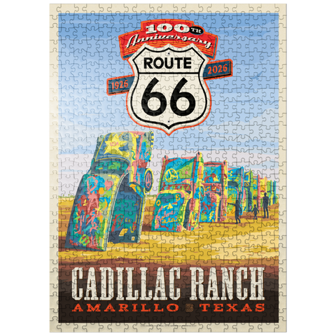 puzzleplate 100th Anniversary Of Route 66 - Cadillac Ranch, Amarillo Texas Sunset 500 Jigsaw Puzzle