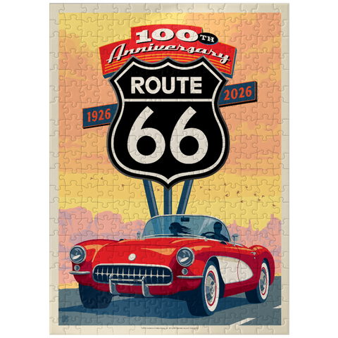 puzzleplate 100th Anniversary Of Route 66 - Classic Red Corvette 300 Jigsaw Puzzle
