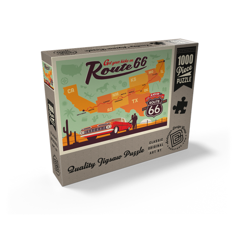 100th Anniversary Of Route 66 - Anniversary Map 1000 Jigsaw Puzzle box view2
