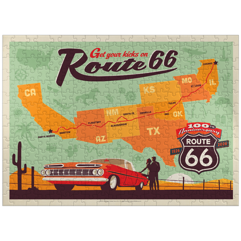 puzzleplate 100th Anniversary Of Route 66 - Anniversary Map 300 Jigsaw Puzzle