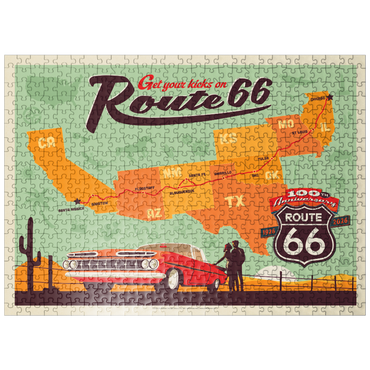 puzzleplate 100th Anniversary Of Route 66 - Anniversary Map 500 Jigsaw Puzzle