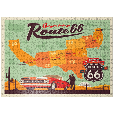 puzzleplate 100th Anniversary Of Route 66 - Anniversary Map 500 Jigsaw Puzzle