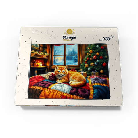 Cozy Christmas Cabin Kitten Winter Window View 300 Jigsaw Puzzle box view3