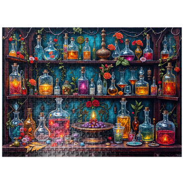 puzzleplate Enchanted Apothecary Shelf Glowing Potions 500 Jigsaw Puzzle