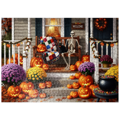 puzzleplate Cozy Halloween Front Porch Decor 500 Jigsaw Puzzle
