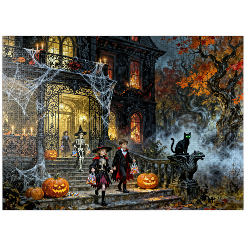 puzzleplate Haunted Victorian Mansion Halloween Night 1000 Jigsaw Puzzle