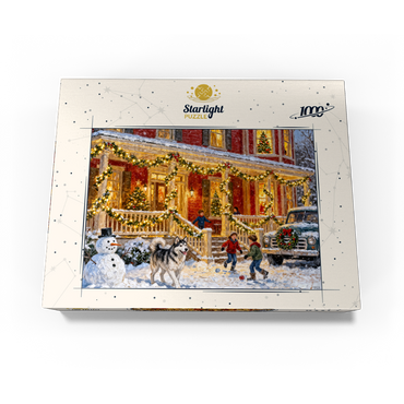 Cozy Christmas Farmhouse Porch Lights 1000 Jigsaw Puzzle box view3