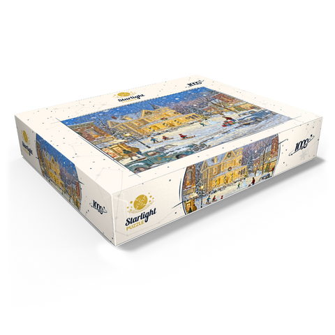 Snowy Victorian Christmas Town Square House 1000 Jigsaw Puzzle box view1