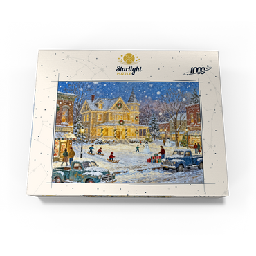 Snowy Victorian Christmas Town Square House 1000 Jigsaw Puzzle box view3