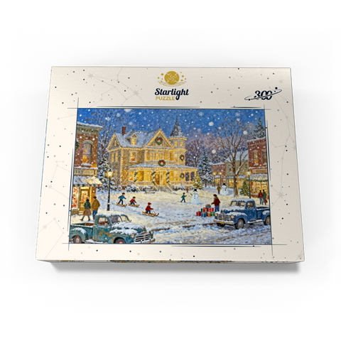 Snowy Victorian Christmas Town Square House 300 Jigsaw Puzzle box view3