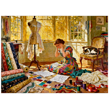 puzzleplate Sunlit Sewing Studio Dressmaking Scene 300 Jigsaw Puzzle