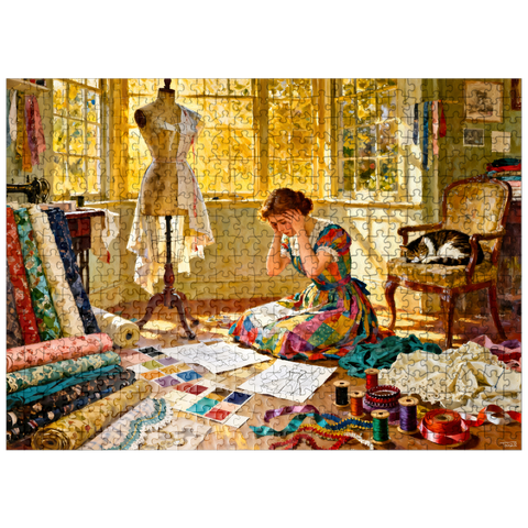 puzzleplate Sunlit Sewing Studio Dressmaking Scene 500 Jigsaw Puzzle