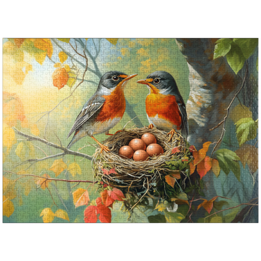 puzzleplate Autumn Songbird Nest with Eggs 1000 Jigsaw Puzzle