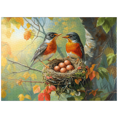 puzzleplate Autumn Songbird Nest with Eggs 1000 Jigsaw Puzzle