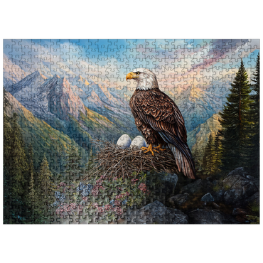puzzleplate Majestic Bald Eagle Nest Mountain Wilderness 500 Jigsaw Puzzle
