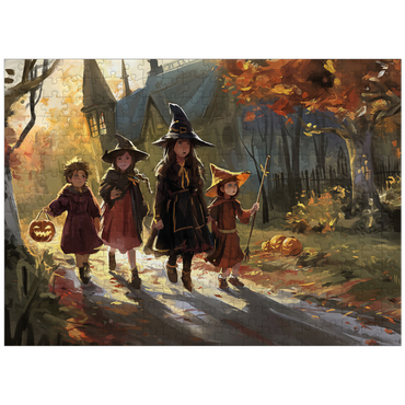 puzzleplate Haunted Village Halloween Trick or Treat Scene 300 Jigsaw Puzzle