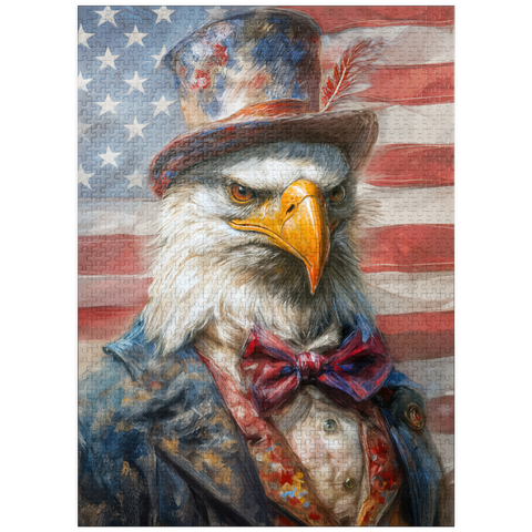 puzzleplate Patriotic Bald Eagle American Flag Portrait 1000 Jigsaw Puzzle
