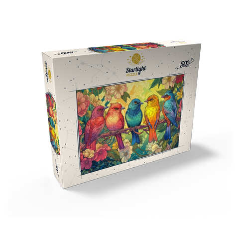 Colorful Songbirds on Floral Branches 500 Jigsaw Puzzle box view2