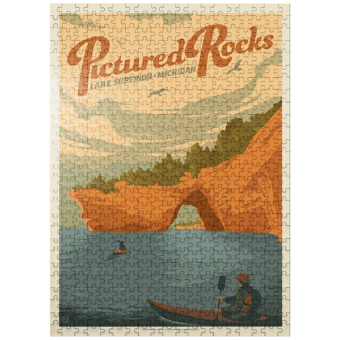 puzzleplate Pictured Rocks, MI: Lake Superior 500 Jigsaw Puzzle