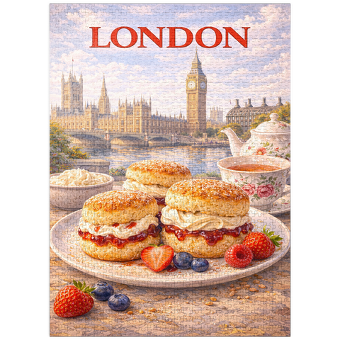 puzzleplate London Scones & Cream Tea – British Afternoon Classic 1000 Jigsaw Puzzle