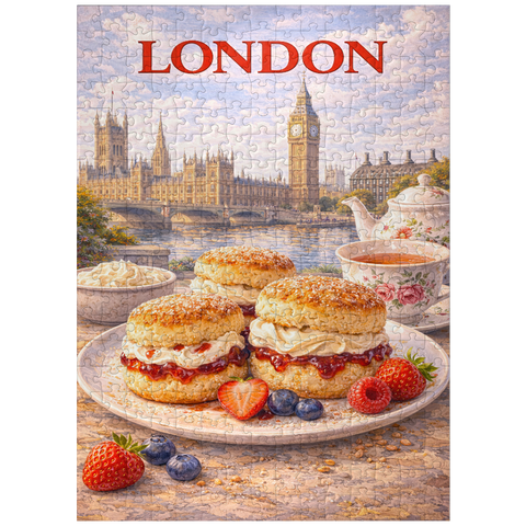puzzleplate London Scones & Cream Tea – British Afternoon Classic 300 Jigsaw Puzzle