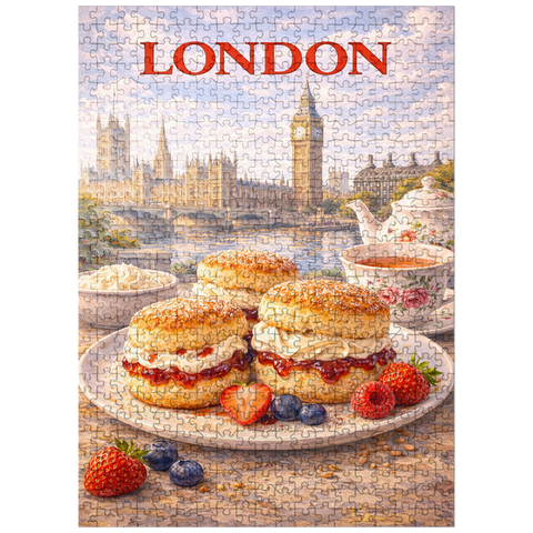 puzzleplate London Scones & Cream Tea – British Afternoon Classic 500 Jigsaw Puzzle