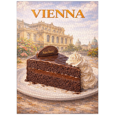 puzzleplate Vienna Sachertorte – Classic Austrian Chocolate Cake 1000 Jigsaw Puzzle