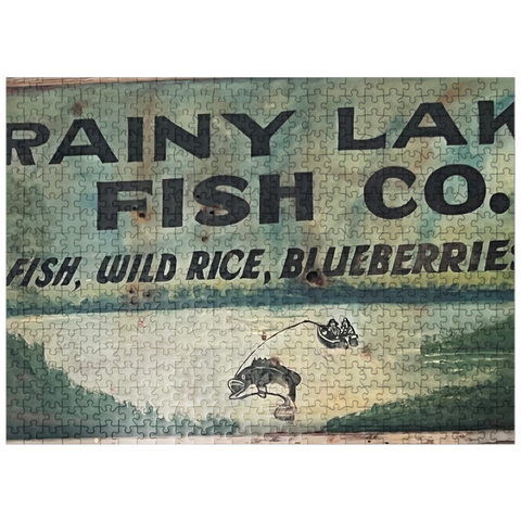 puzzleplate Rainy Lake Antique Sign 500 Jigsaw Puzzle