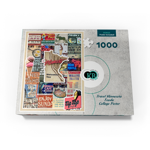 Travel Minnesota Poster, Foodie Collage 1000 Jigsaw Puzzle box view3